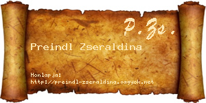Preindl Zseraldina névjegykártya